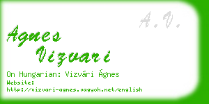 agnes vizvari business card